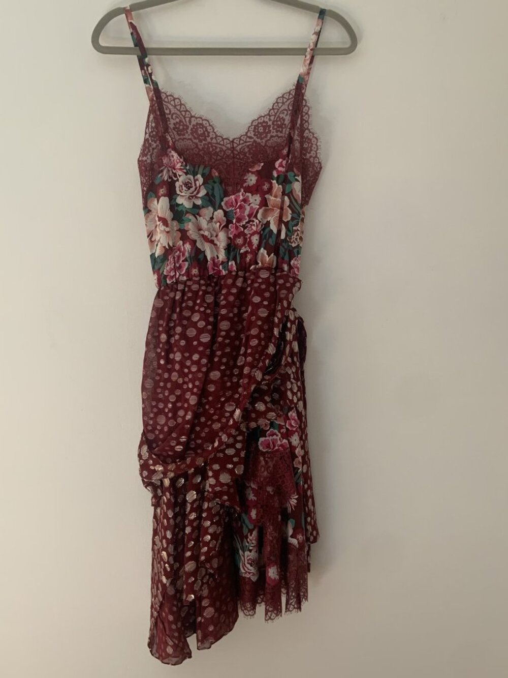 BNWT Faith Connection Burgundy One Shoulder Dress - Picture 6 of 9